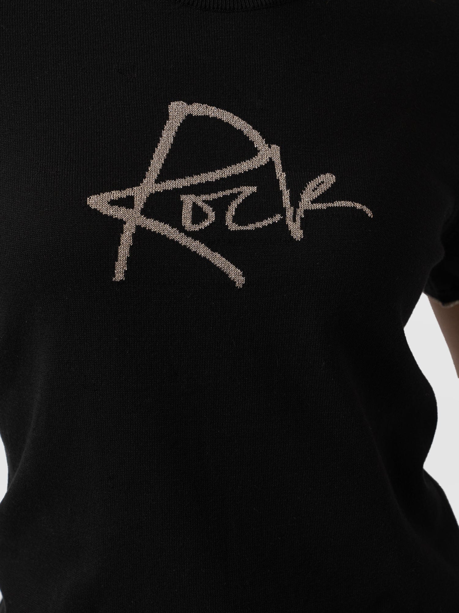 Rock Intarsia Jumper Short Sleeve - Black